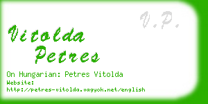 vitolda petres business card